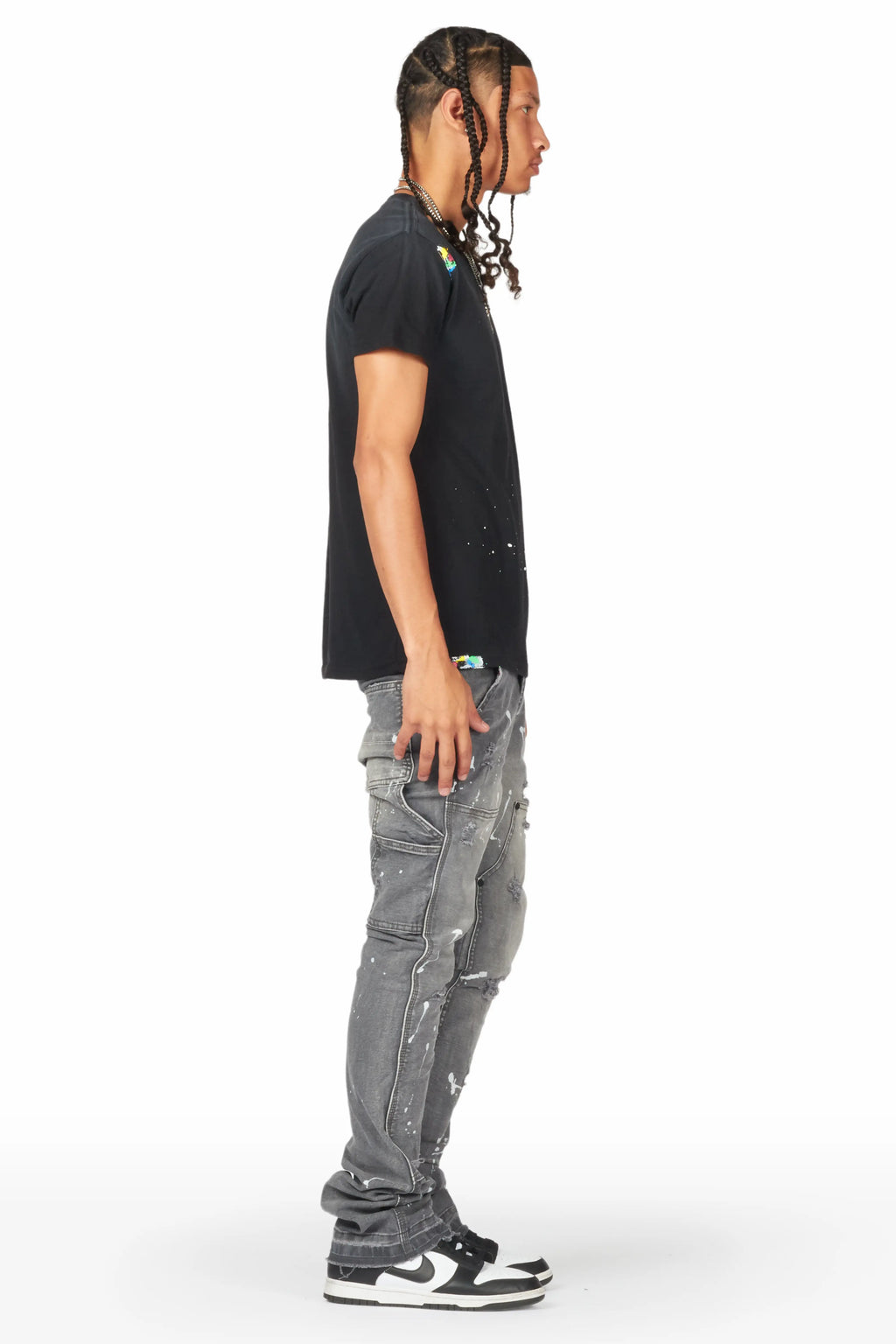 Thorton Grey Stacked Flare Jean