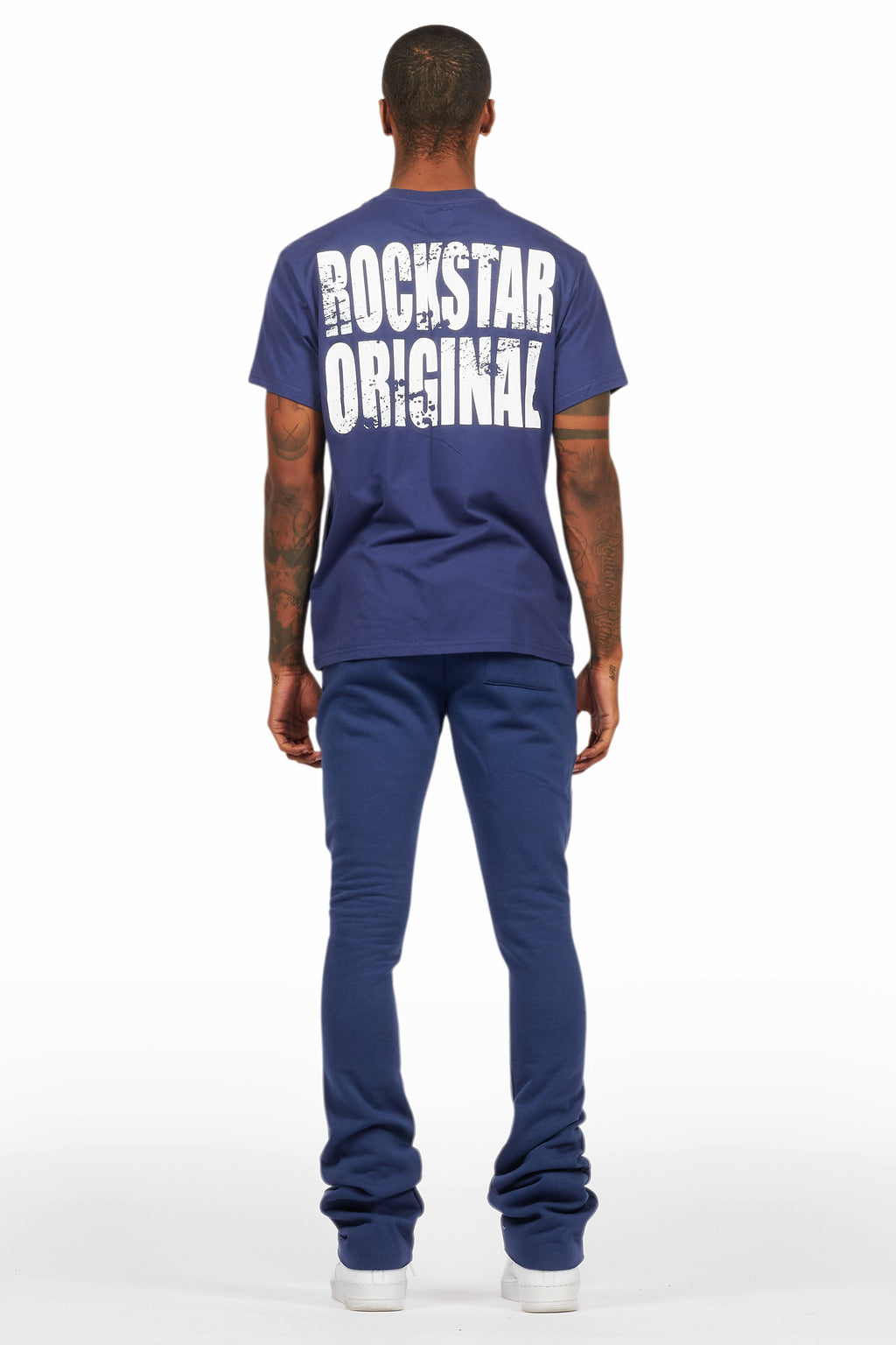 Keve Navy T-Shirt Stacked Flare Track Set