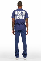 Keve Navy T-Shirt Stacked Flare Track Set