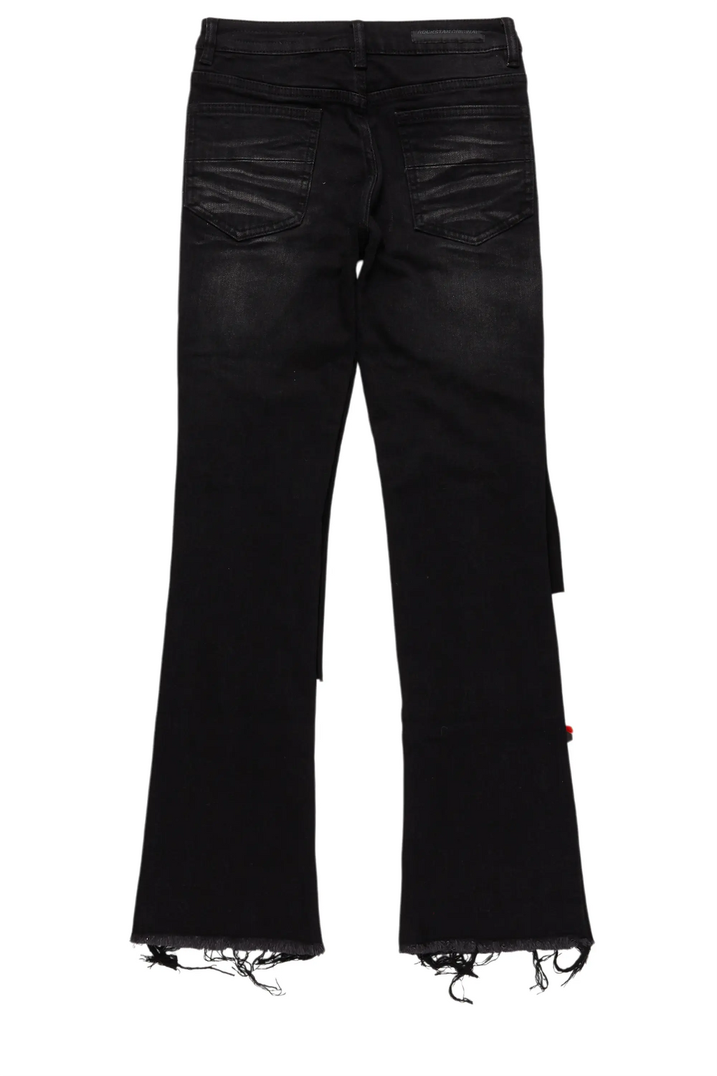 Boys Vadim Black Patchwork Stacked Flare Jean
