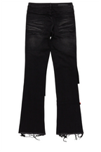 Boys Vadim Black Patchwork Stacked Flare Jean
