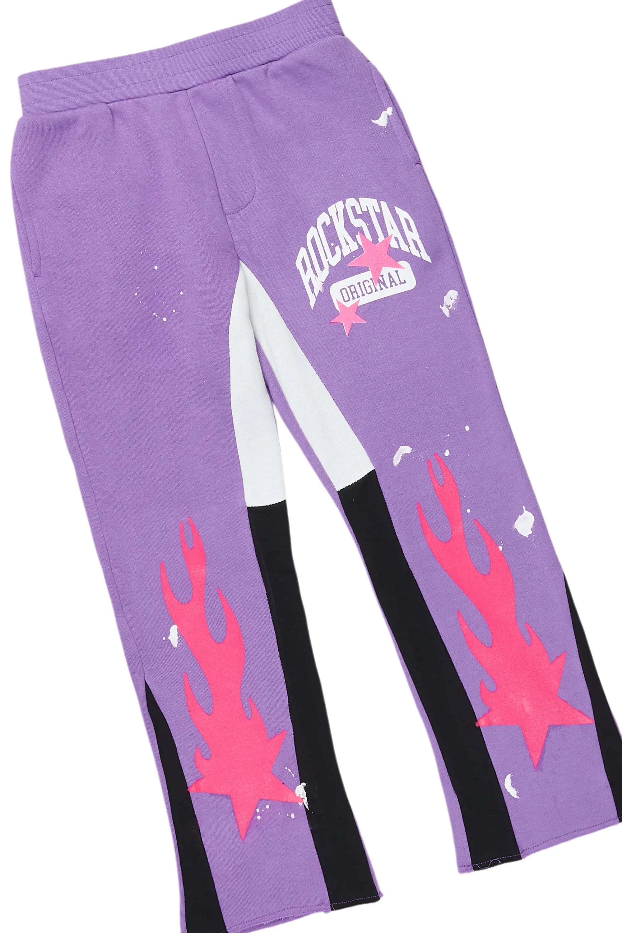 Girls Mylie Purple Baggy Fit Pant Set