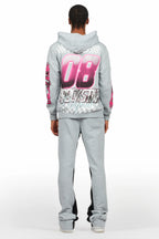 Theo Heather Grey Hoodie/Baggy Fit Track Pant Set