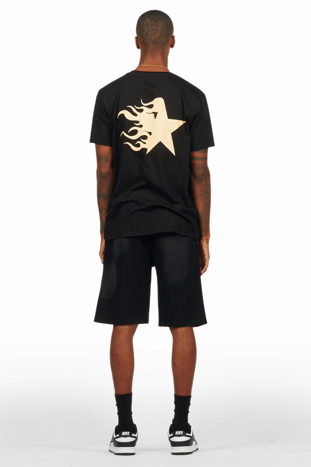 Plutix Black Graphic T-Shirt Short Set