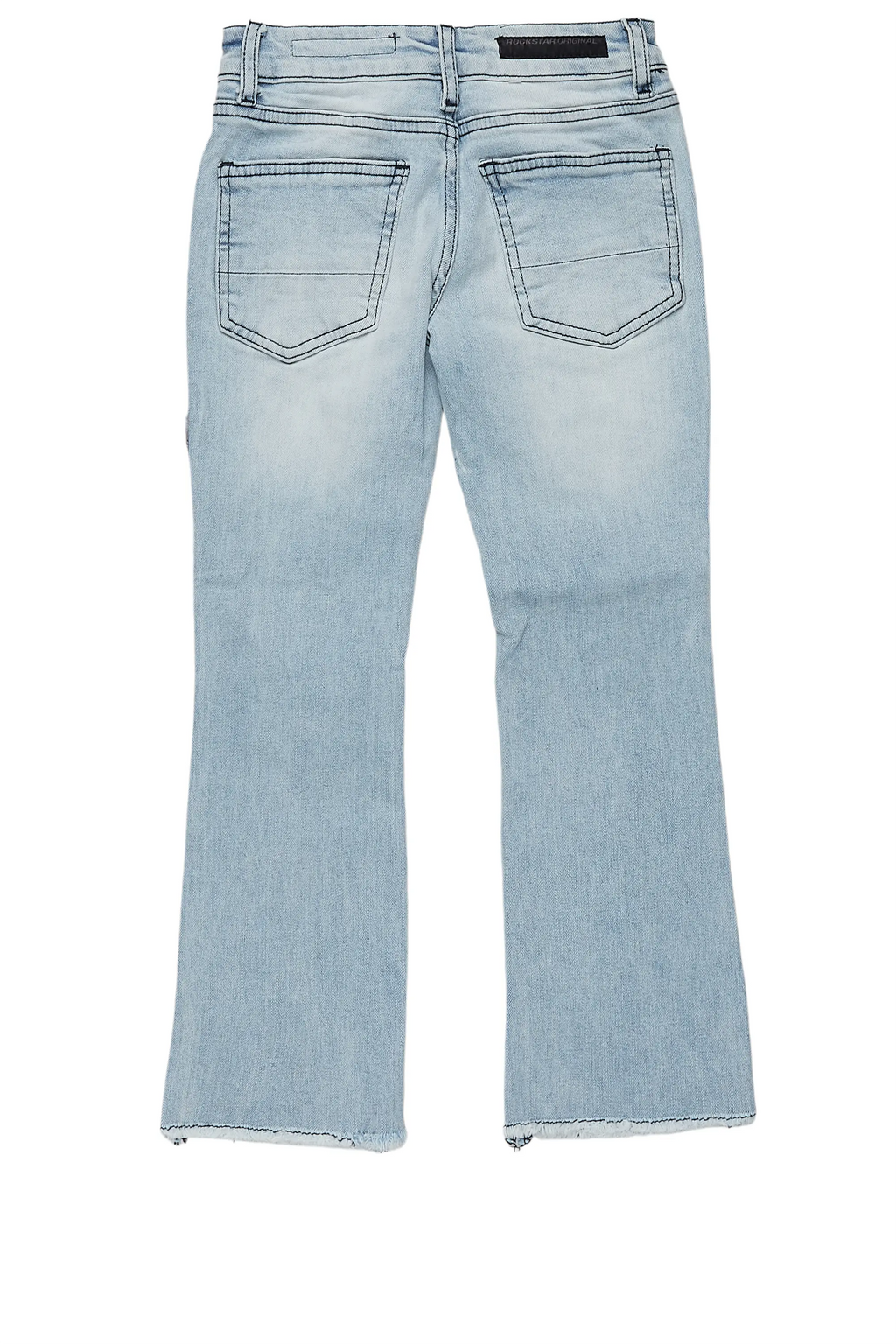 Girls Esma Blue Stacked Flare Jean