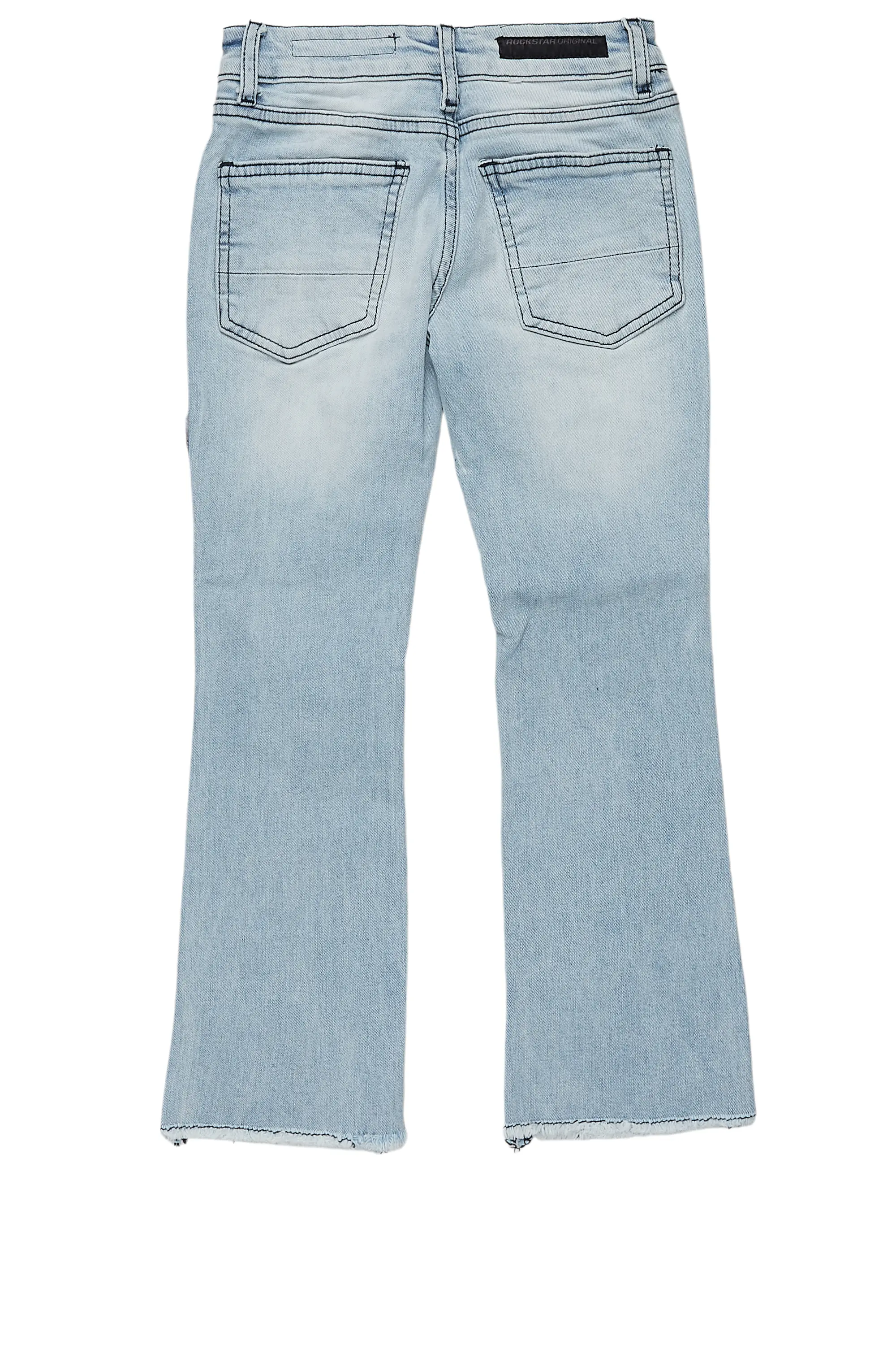 Girls Esma Blue Stacked Flare Jean