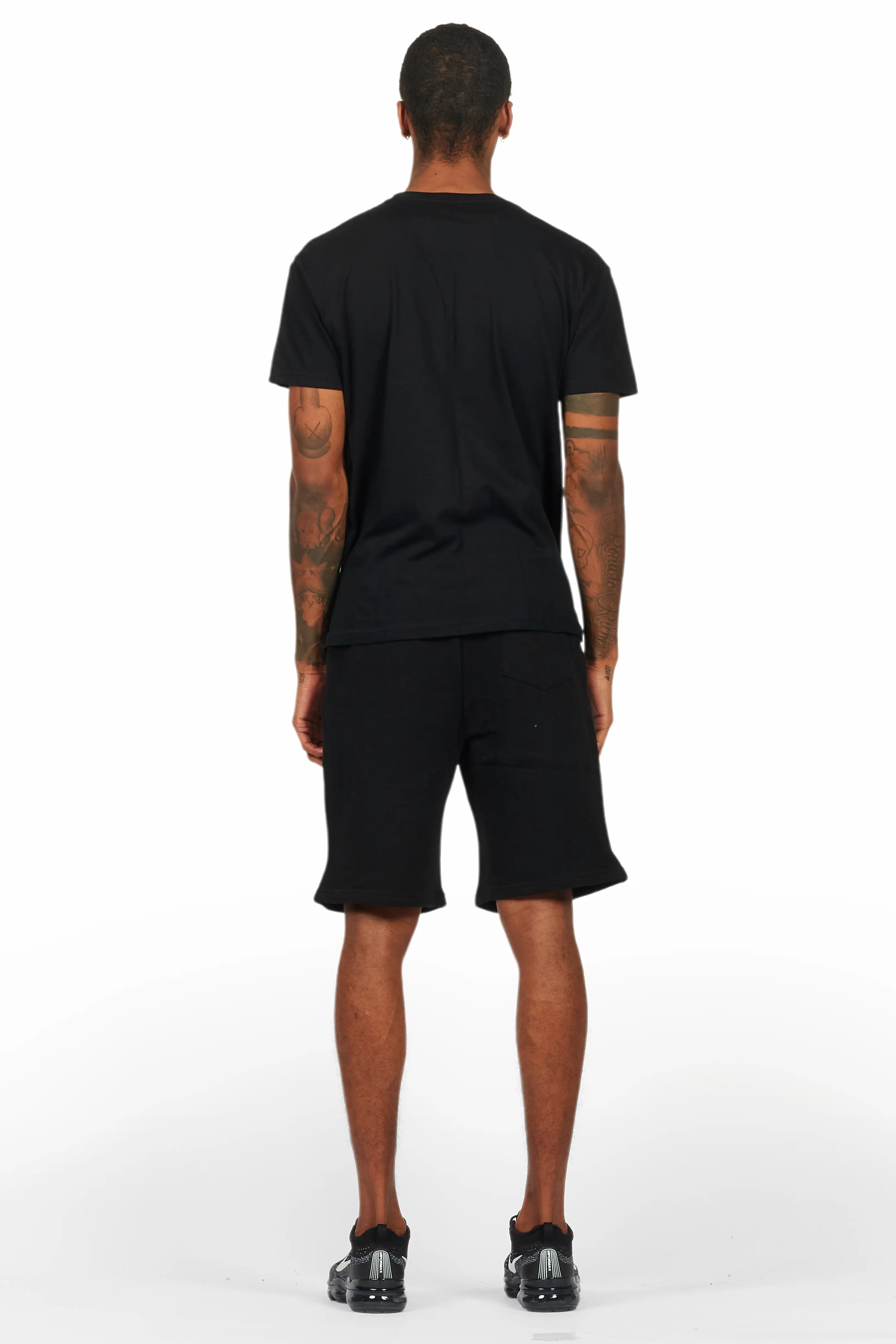 Tarl Black Graphic T-Shirt Short Set