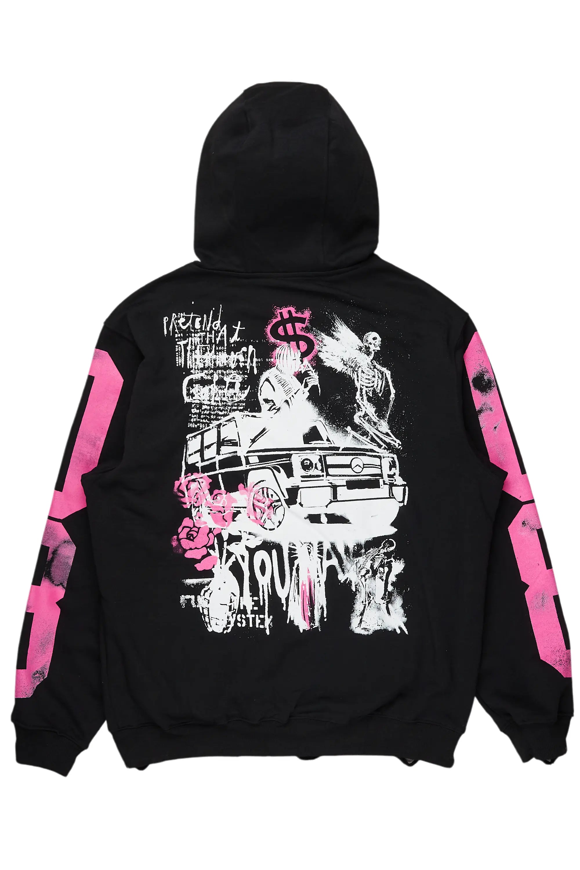 Kamille Black/Pink Oversized Hoodie