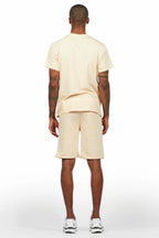 Allstar Beige/White T-Shirt Short Set