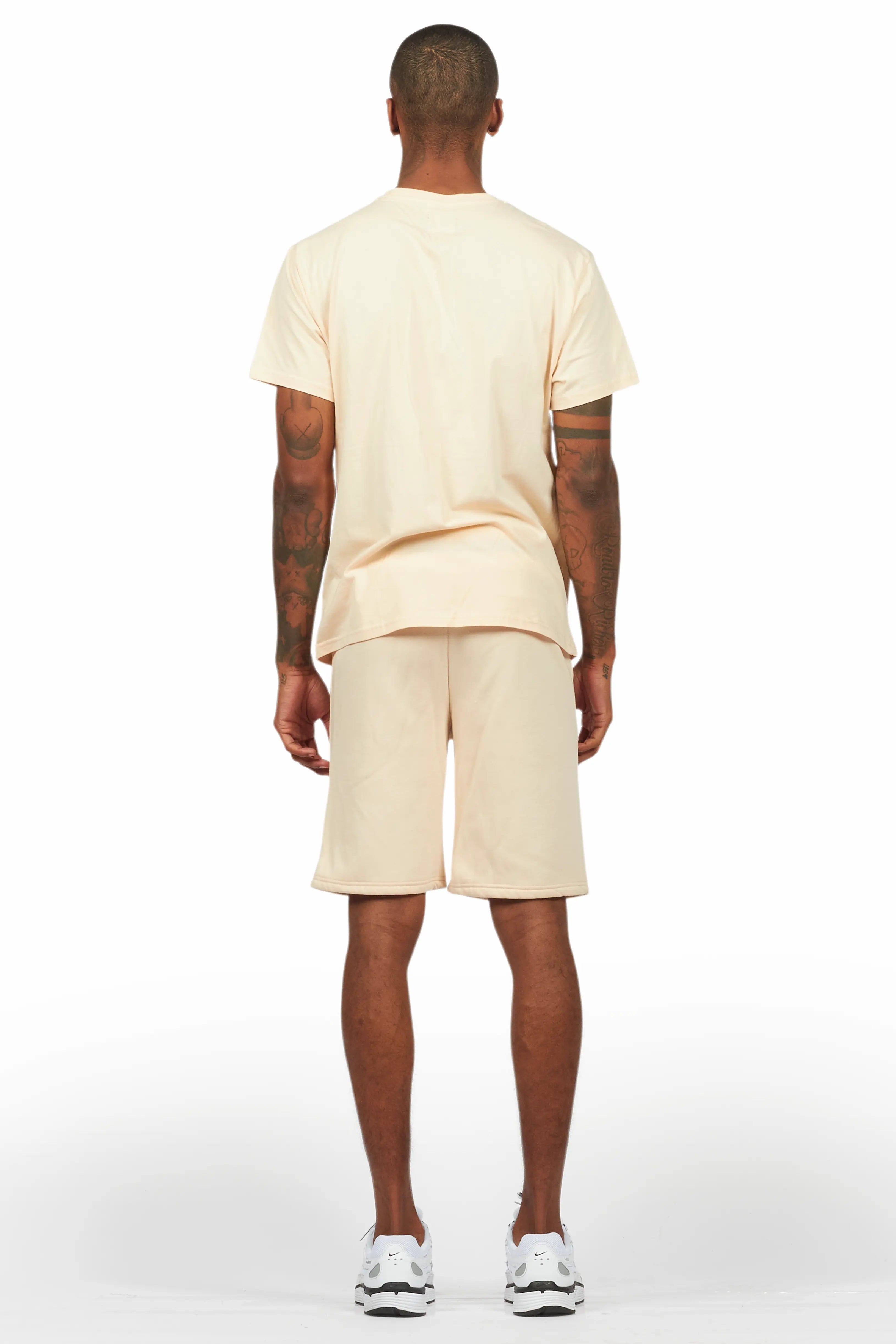 Allstar Beige/White T-Shirt Short Set