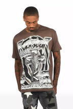 Smokeem Dark Grey/Black Oversized Graphic T-Shirt