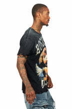 Deiter Black Oversized Graphic T-Shirt