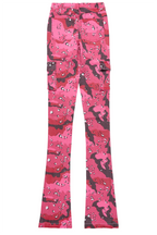Brandie Pink Camo Painted Super Stacked Jean