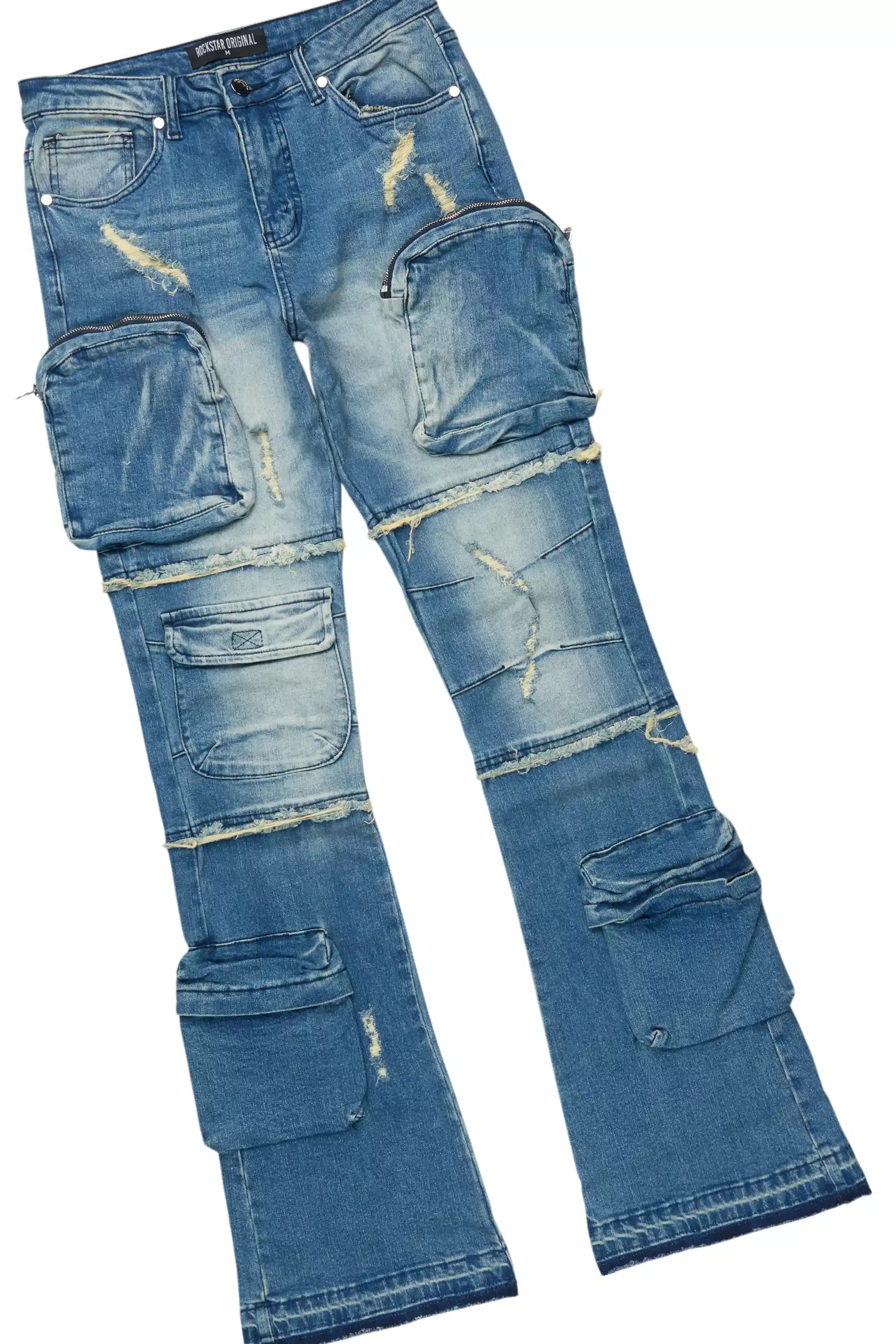 Jaleesia White Tee & Toniesha Dirty Blue Wash Jean Set