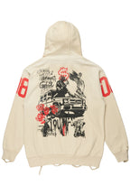 Grill Beige Distressed Graphic Hoodie