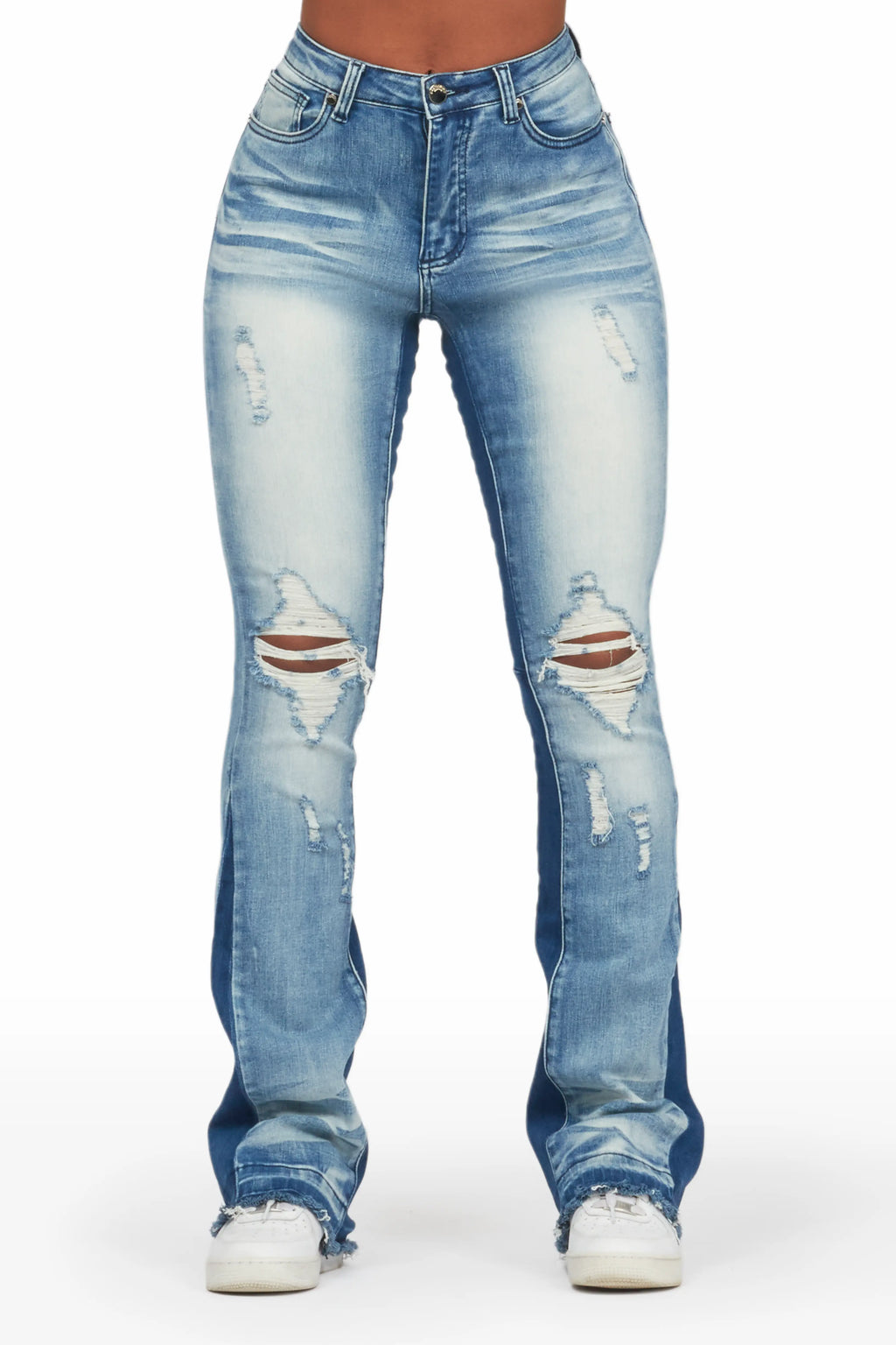 Jazminn Light Wash Stacked Flare Jean