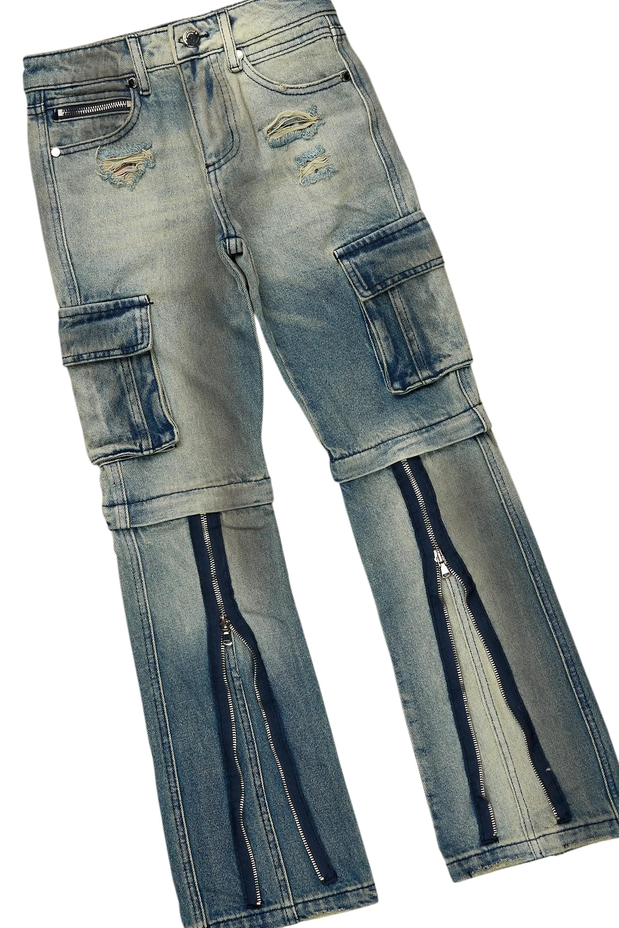 Boys Ponce White T-Shirt/Baggy Fit Jean Set