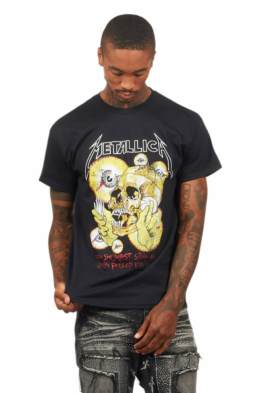 Metallica Shortest Straw Black/Red Graphic T-Shirt