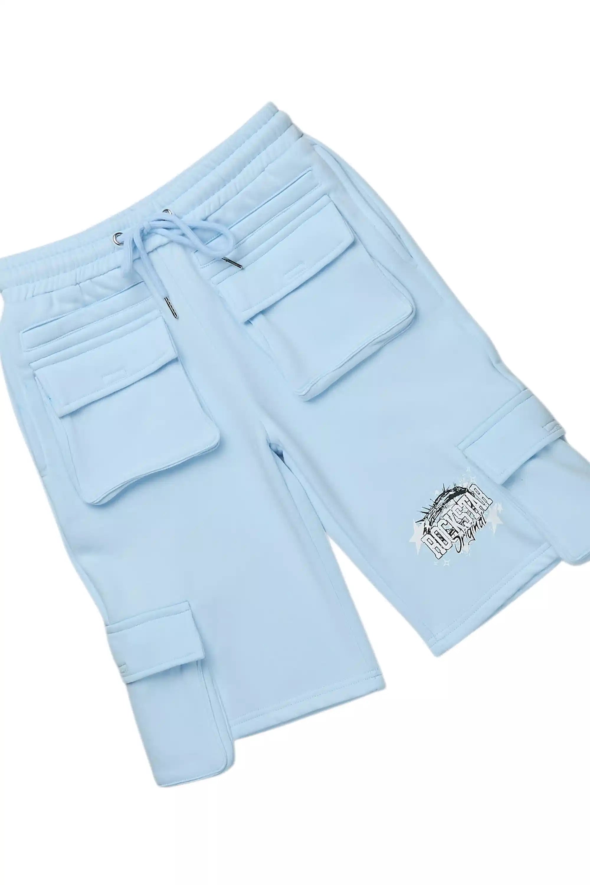 Boys Allstar Baby Blue T-Shirt Cargo Short Set