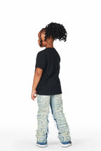 Girls Wanda Blue Stacked Flare Jean