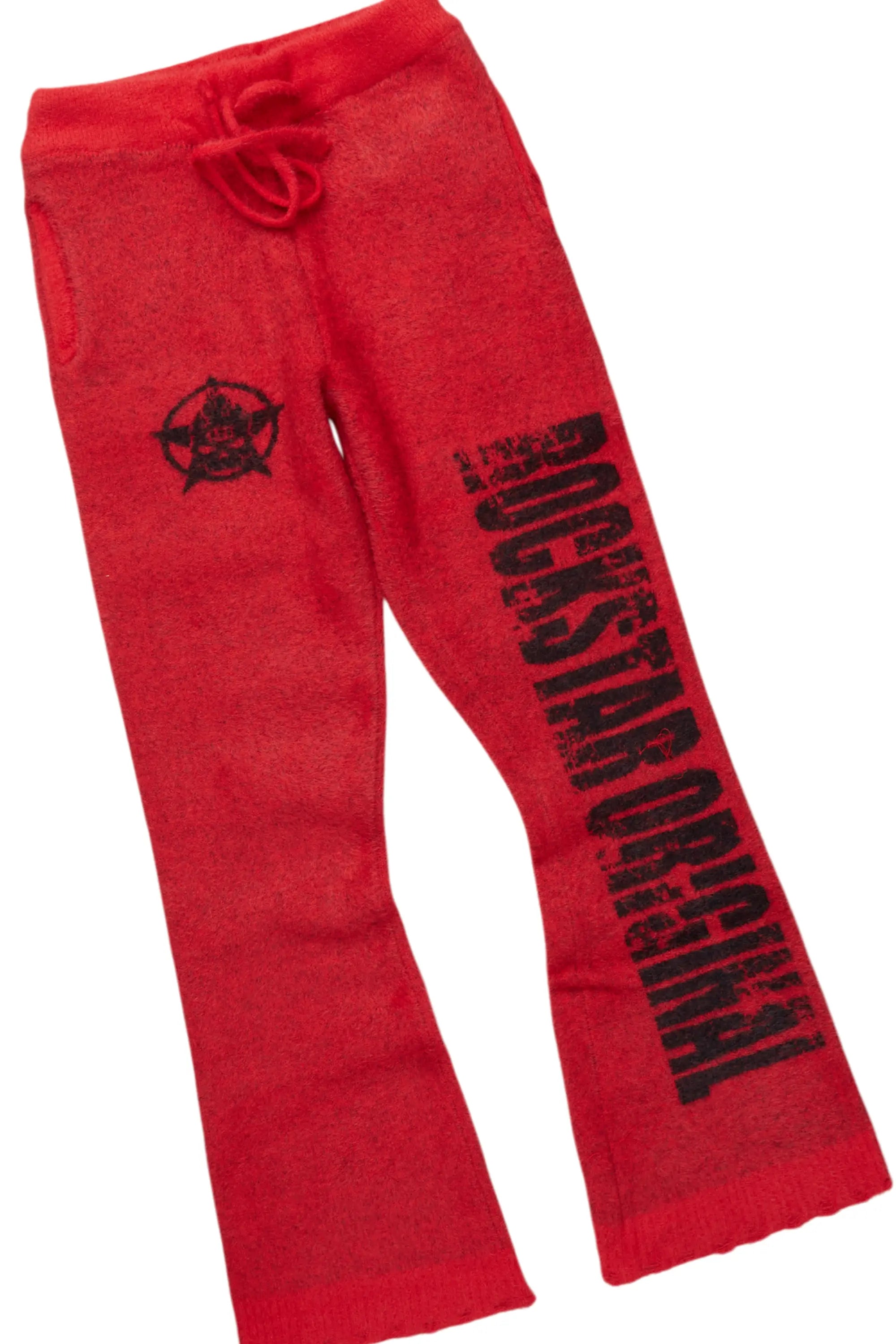 Boys Freedom White/Red T-Shirt/Stacked Flare Mohair Pant Set