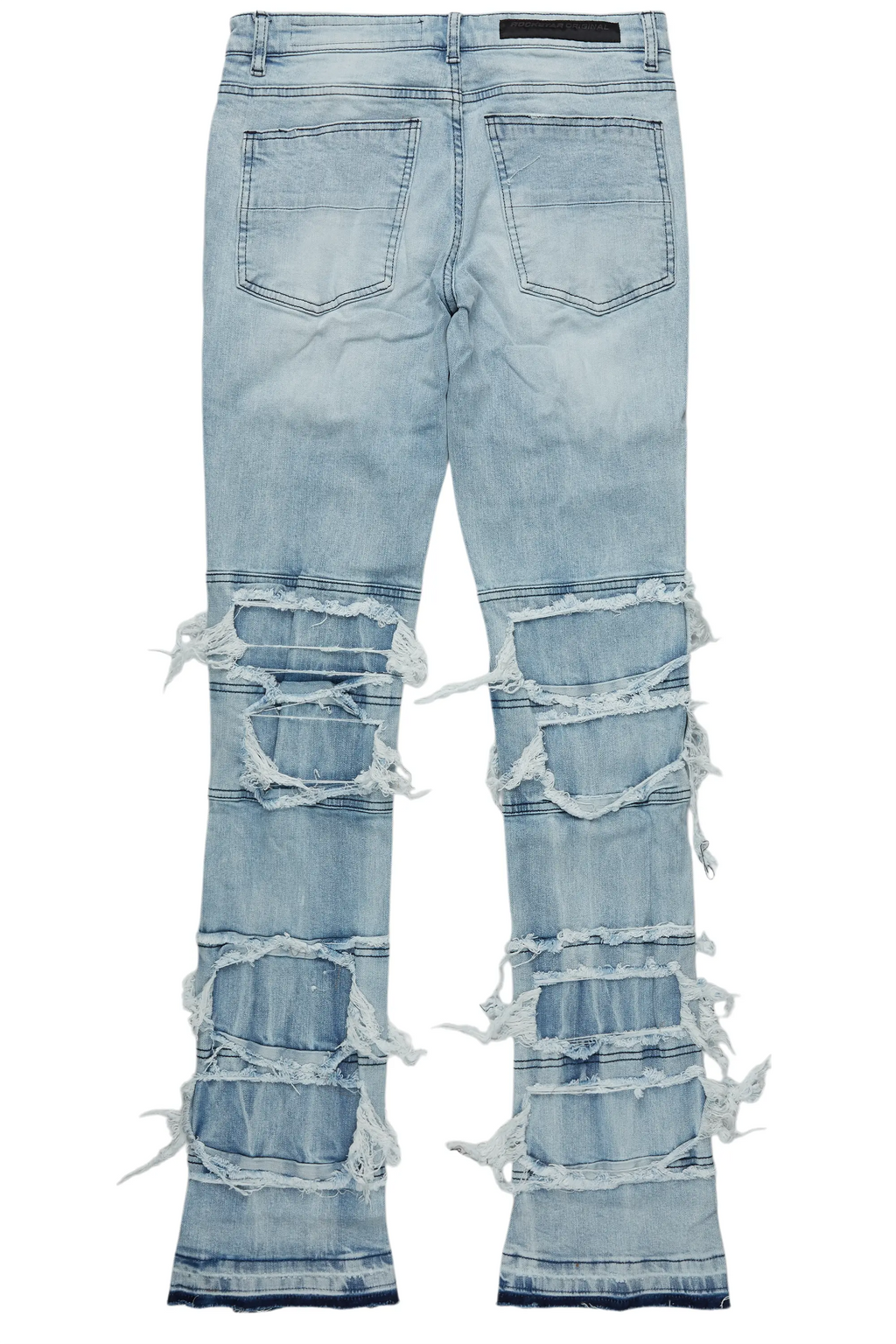 Vasco Light Blue Stacked Flare Jean