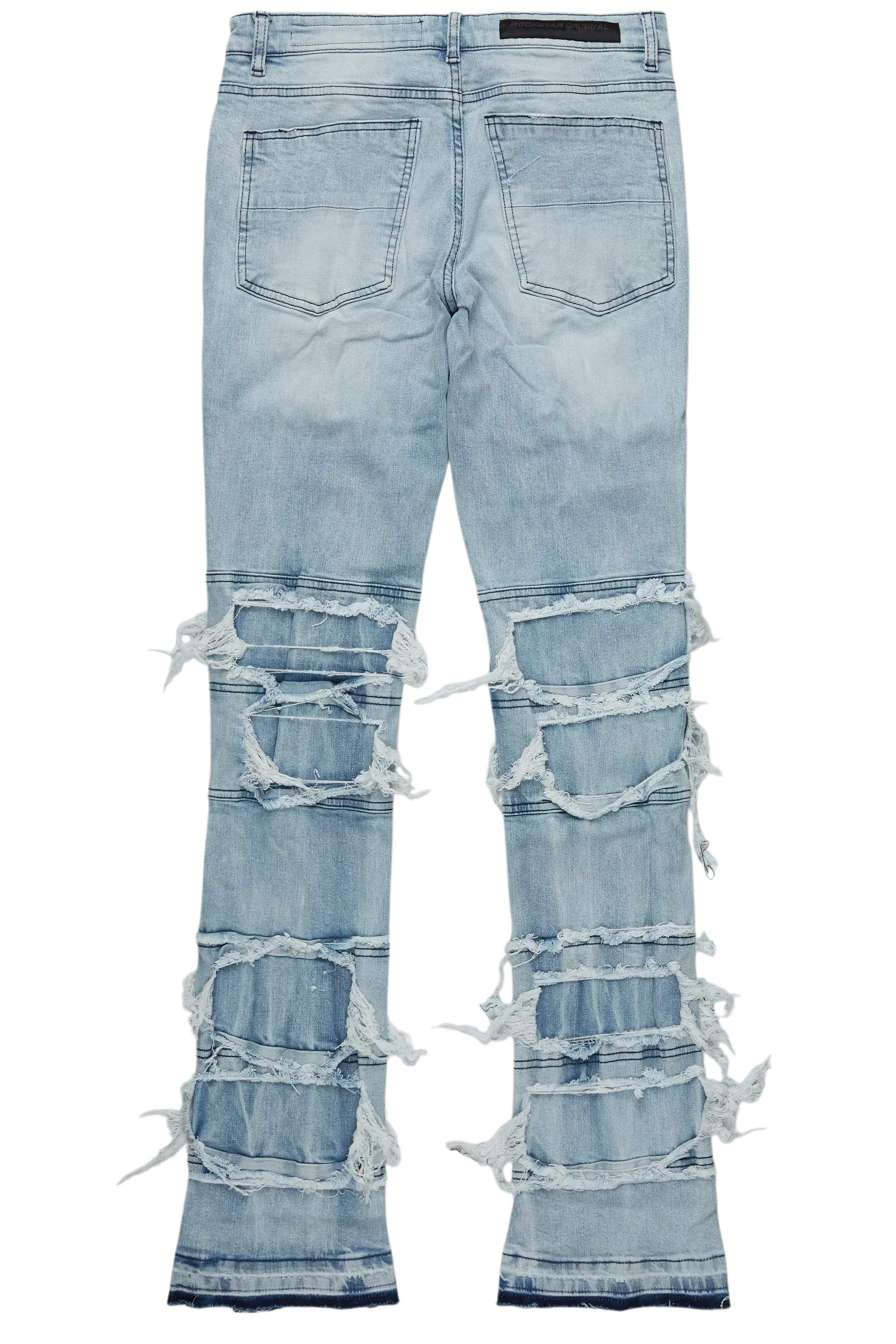 Vasco Light Blue Stacked Flare Jean