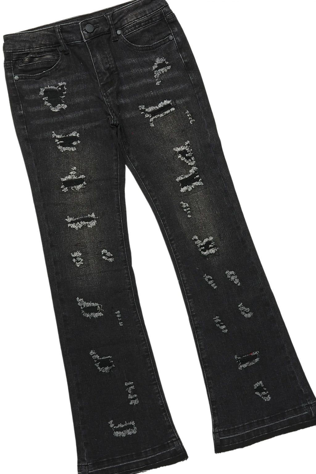 Boys Ezra Red/Black Hoodie/Stacked Flare Jean