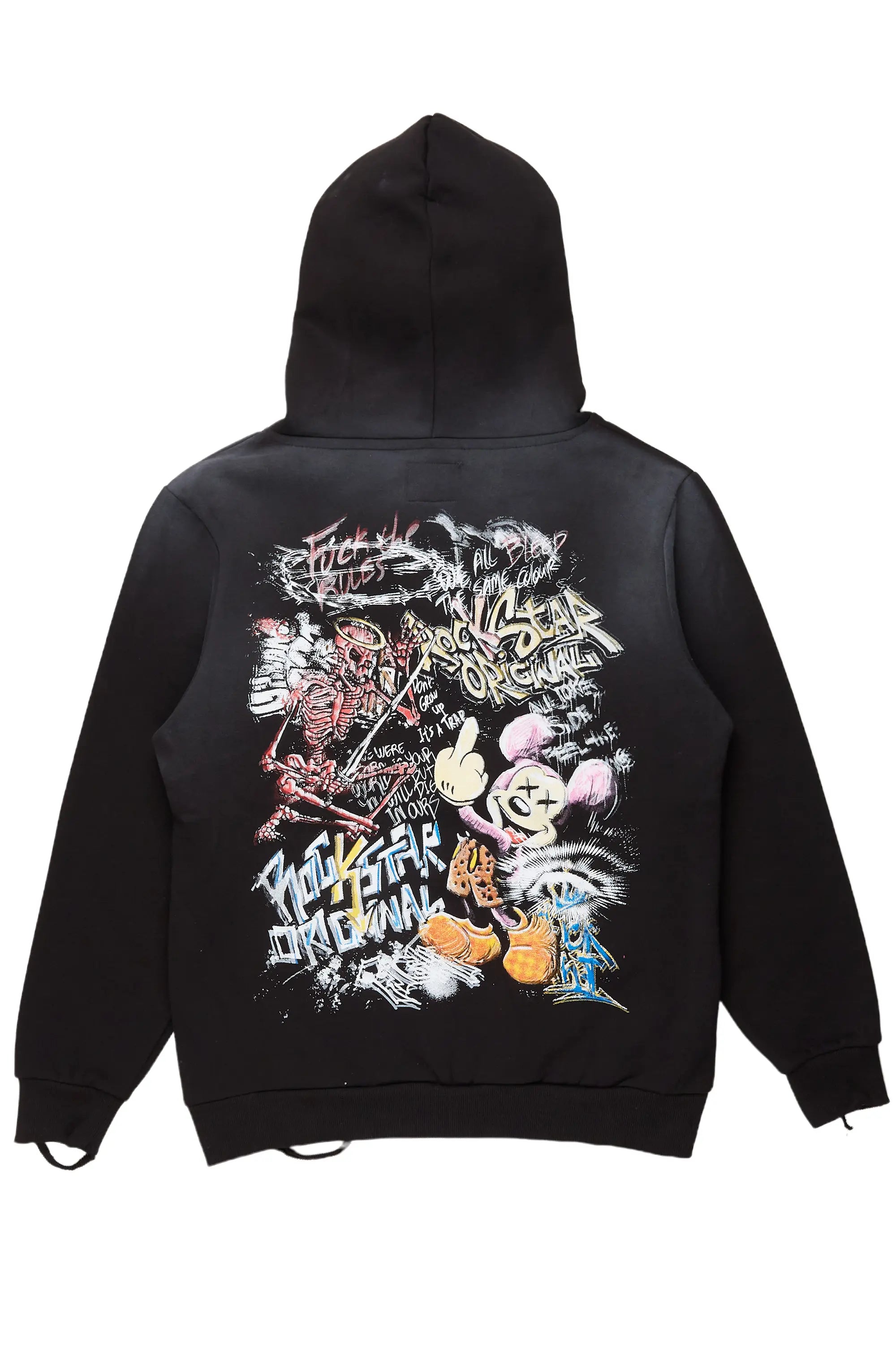 Yooz Black Graphic Hoodie