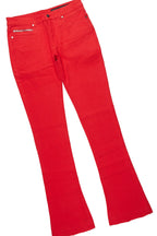 Sana Red T-Shirt/Dag Stacked Flare Jean Set