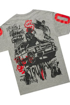 Grill Heather Grey/Red T-Shirt/Denim Short Set