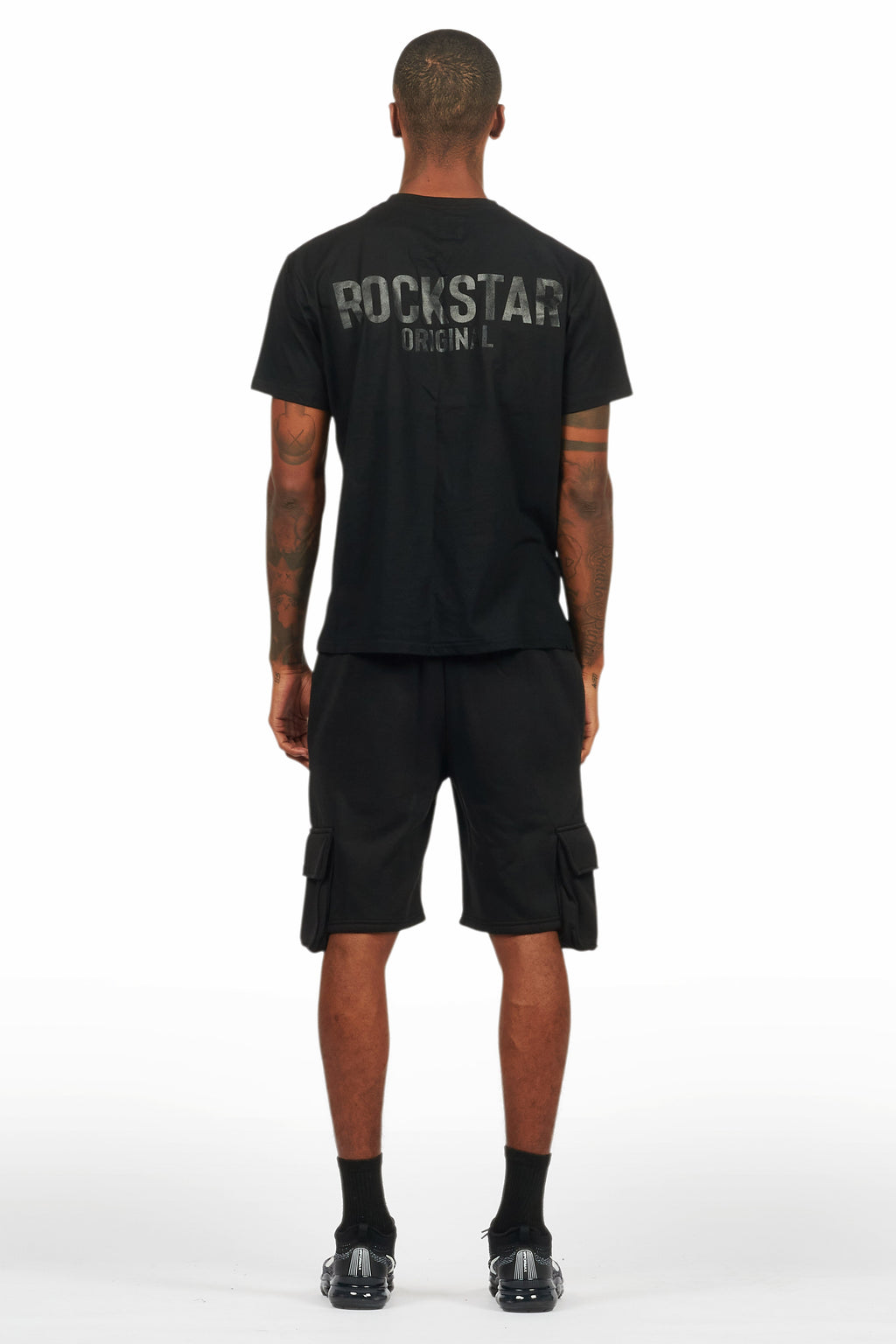 Sana Black/Black T-Shirt Cargo Shorts Set