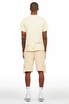 Jash Beige/White Short Set