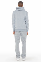 Raffer Heather Grey Hoodie/Stacked Flare Track Set
