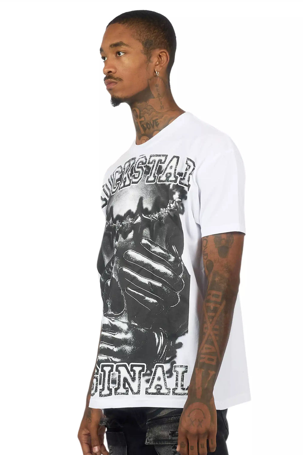 Eden White Oversized Graphic T-Shirt