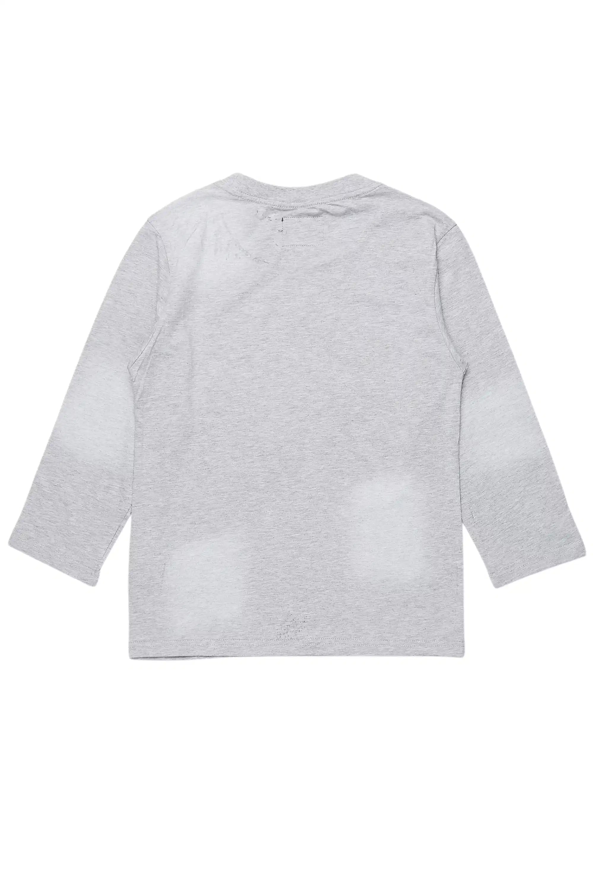Boys State L/S  Heather Grey Graphic T-Shirt with Patch