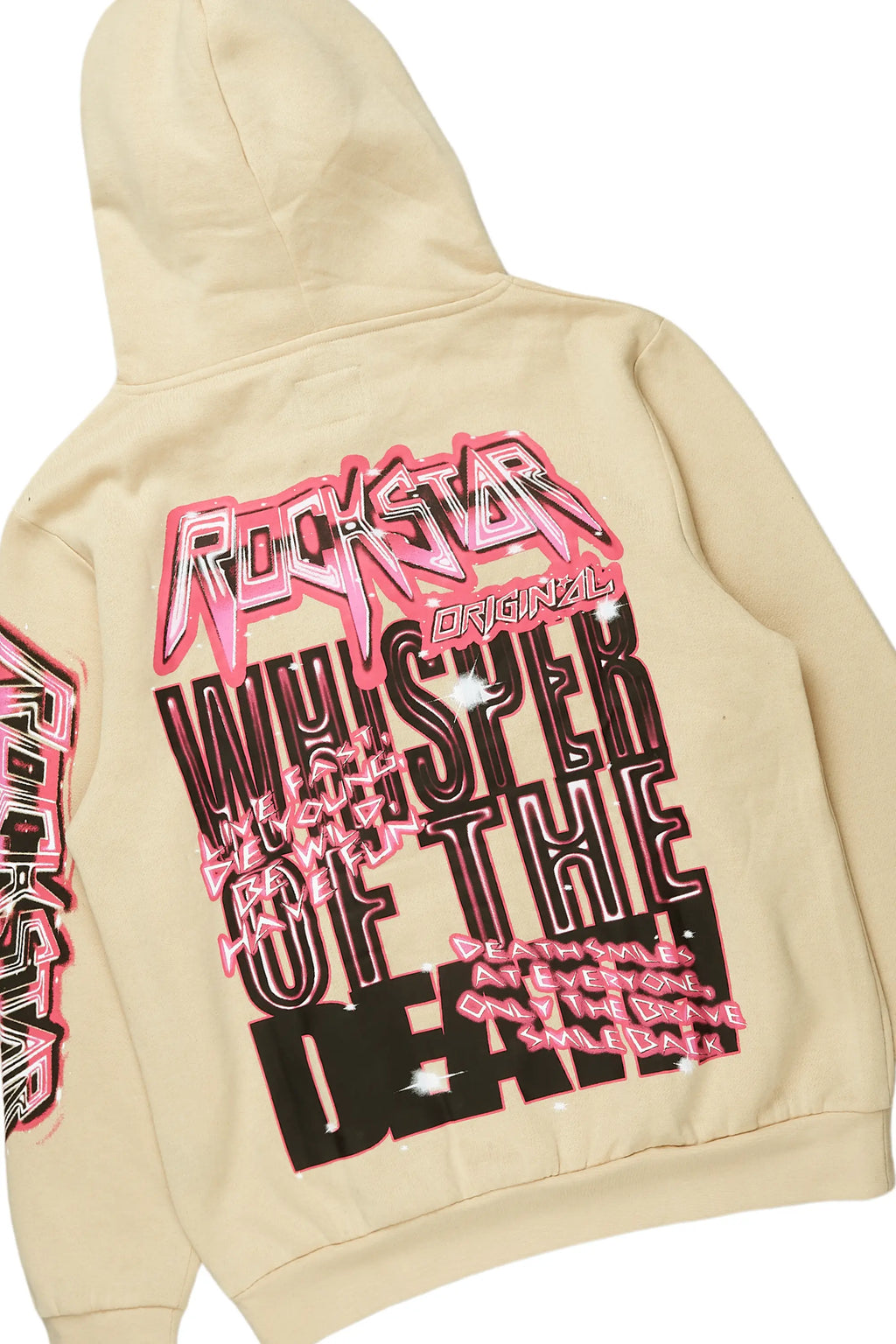 Obern Beige/Black Graphic Hoodie/Stacked Flare Pant Track Set