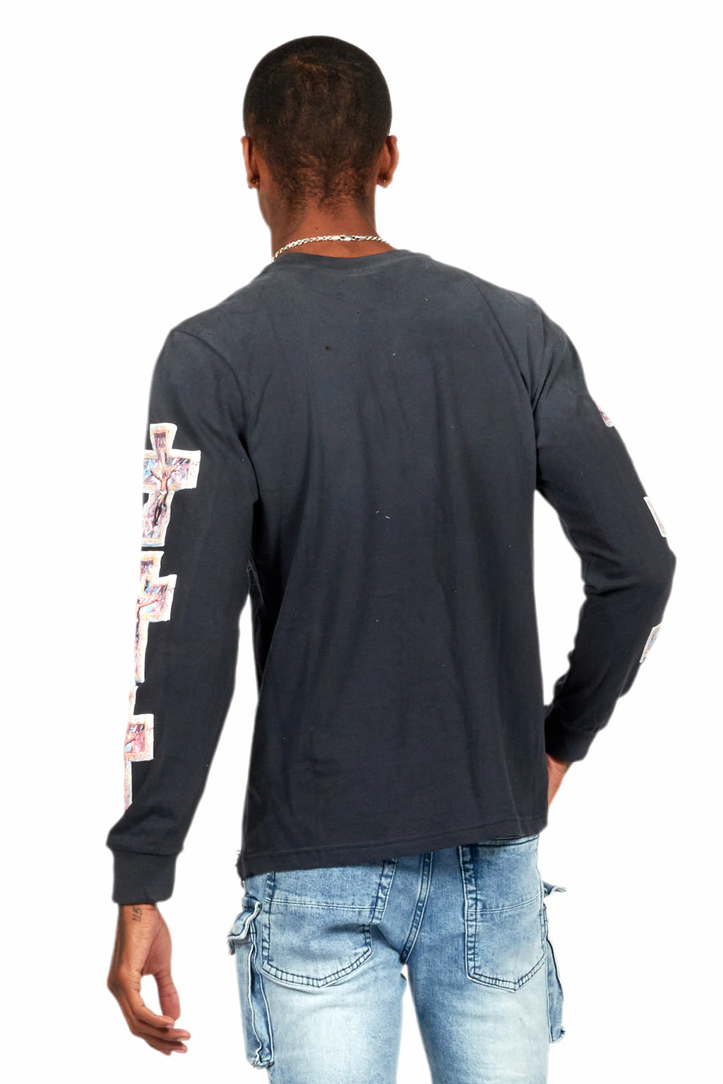 Adem Black Long Sleeve Graphic T-Shirt