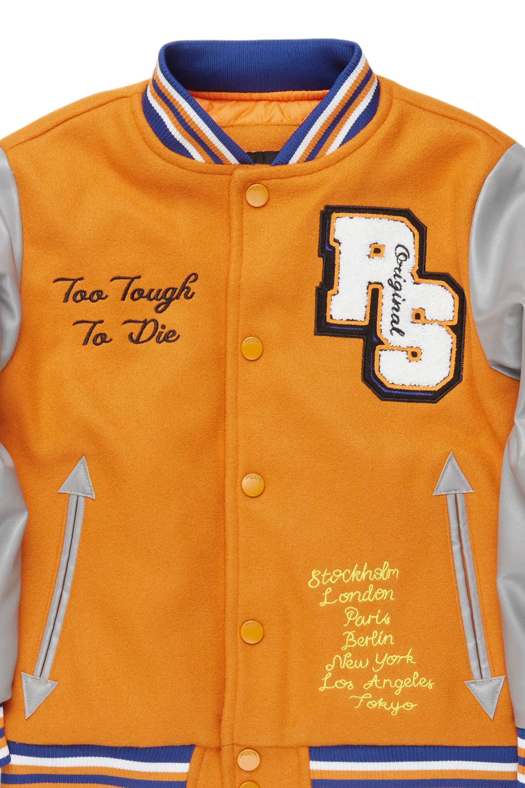 Boys Shexter Orange Varsity Jacket