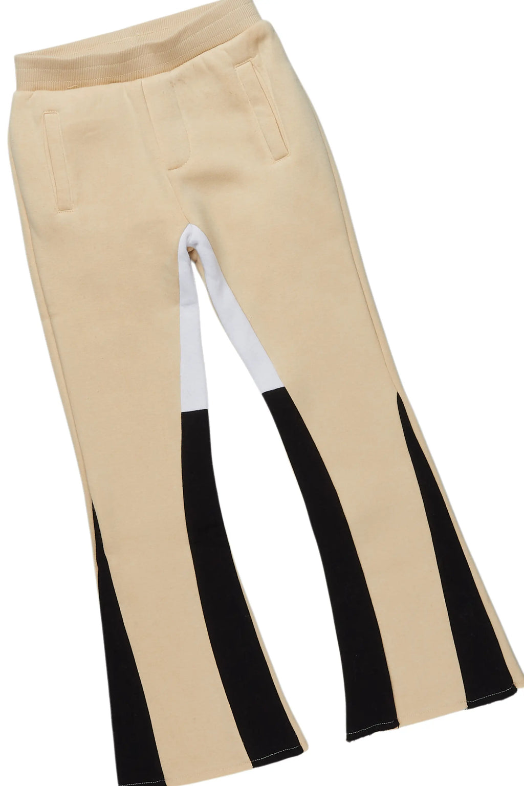 Boys Basic Tan/Black Stacked Flare Pant Set