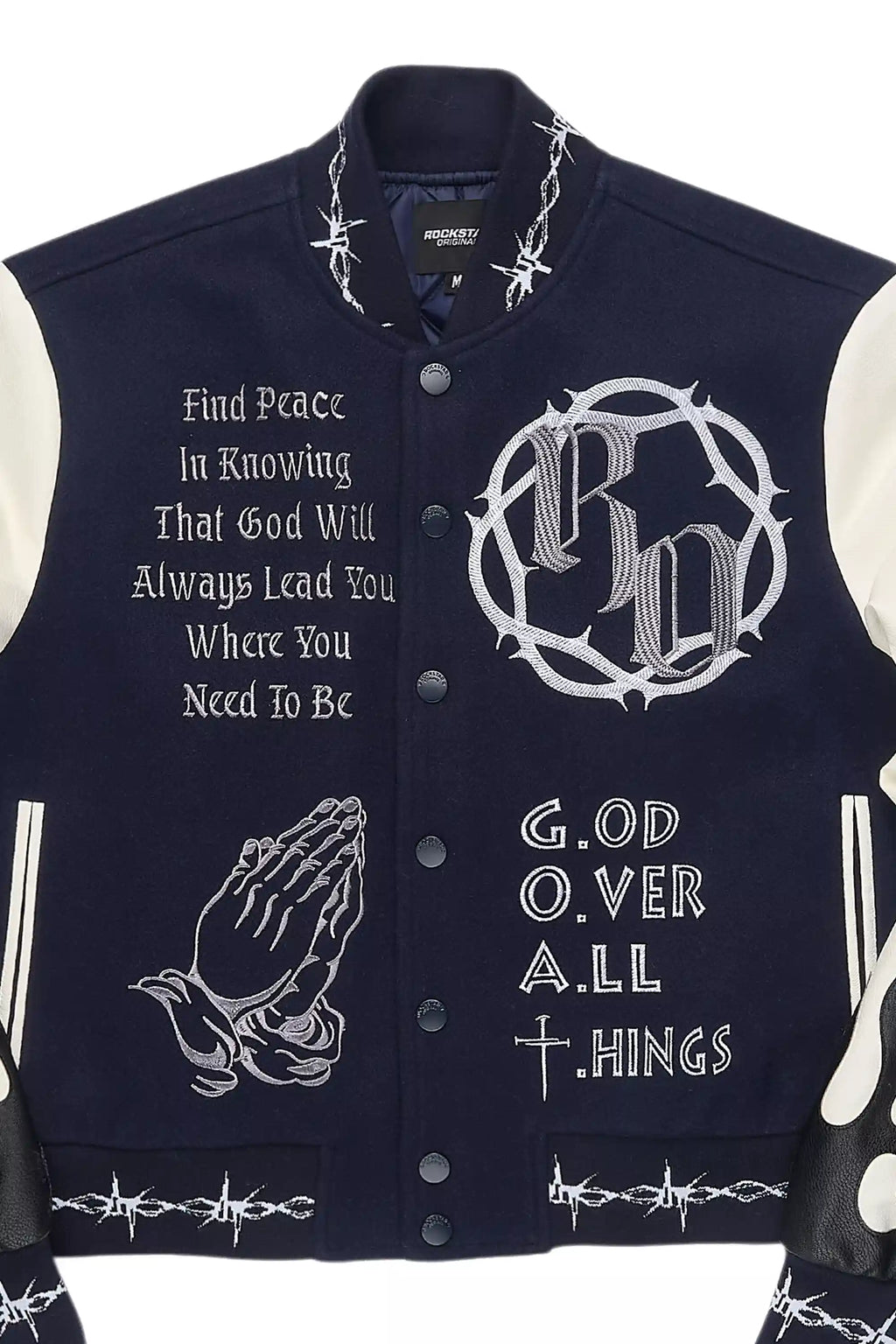 Yalanda Navy Oversized Varsity Jacket