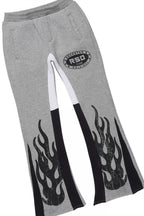 Boys Amos Grey/Black Hoodie/Stacked Flare Track Set