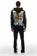 Santos Black Hoodie/Baggy Track Pant Set