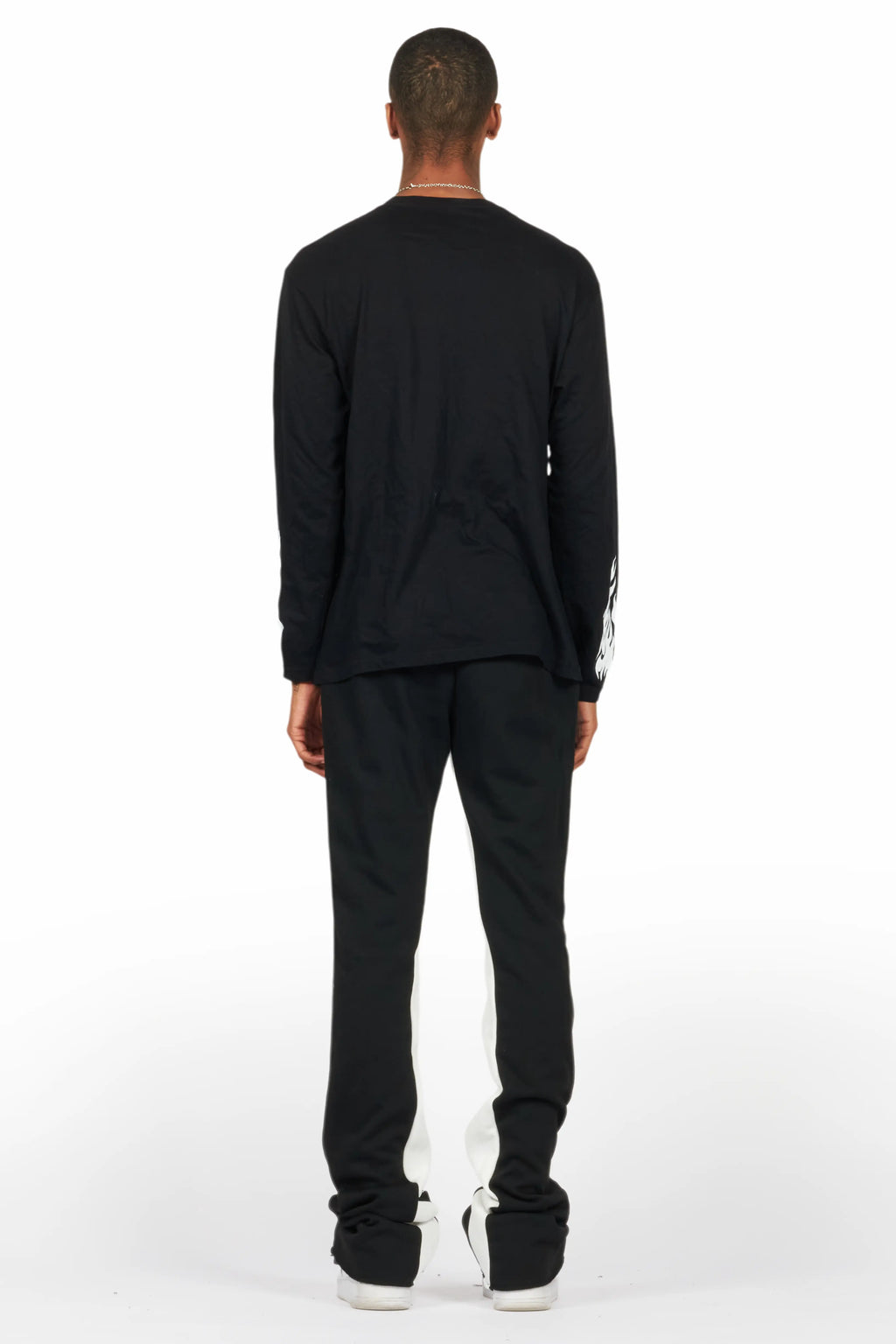 Bubble Black/White Long Sleeve T-Shirt/Baggy Pant Set