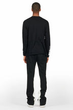 Bubble Black/White Long Sleeve T-Shirt/Baggy Pant Set