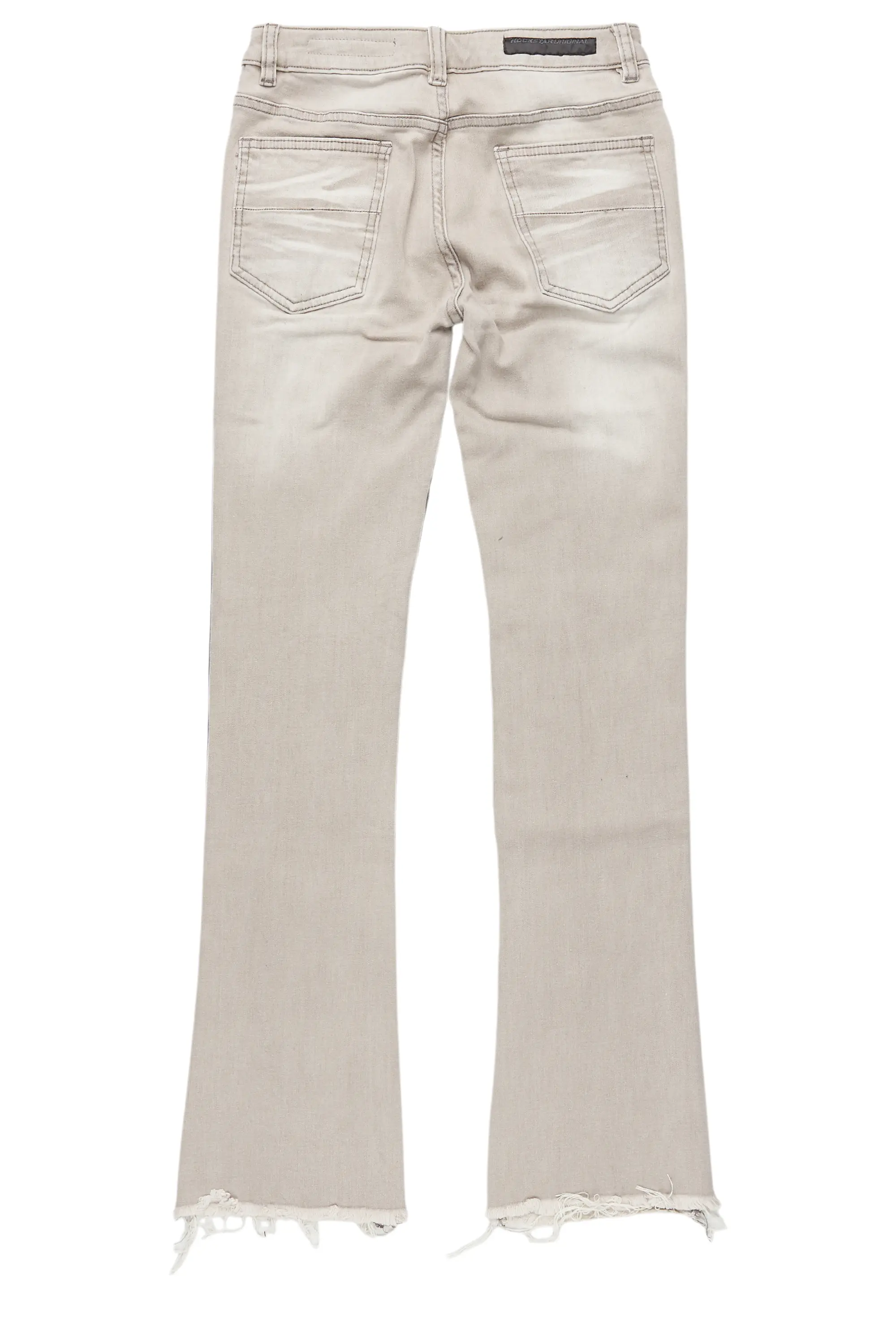 Boys Vadim Grey Patchwork Stacked Flare Jean