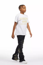 Boys Zeta Black Stacked Flare Jean