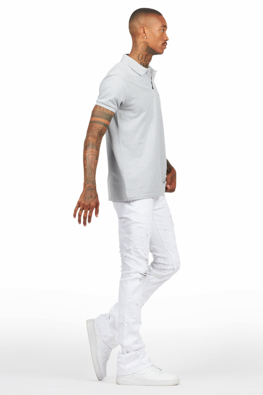 StarLane White Stacked Flare Jean