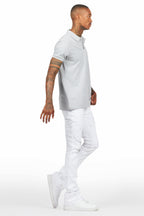 StarLane White Stacked Flare Jean