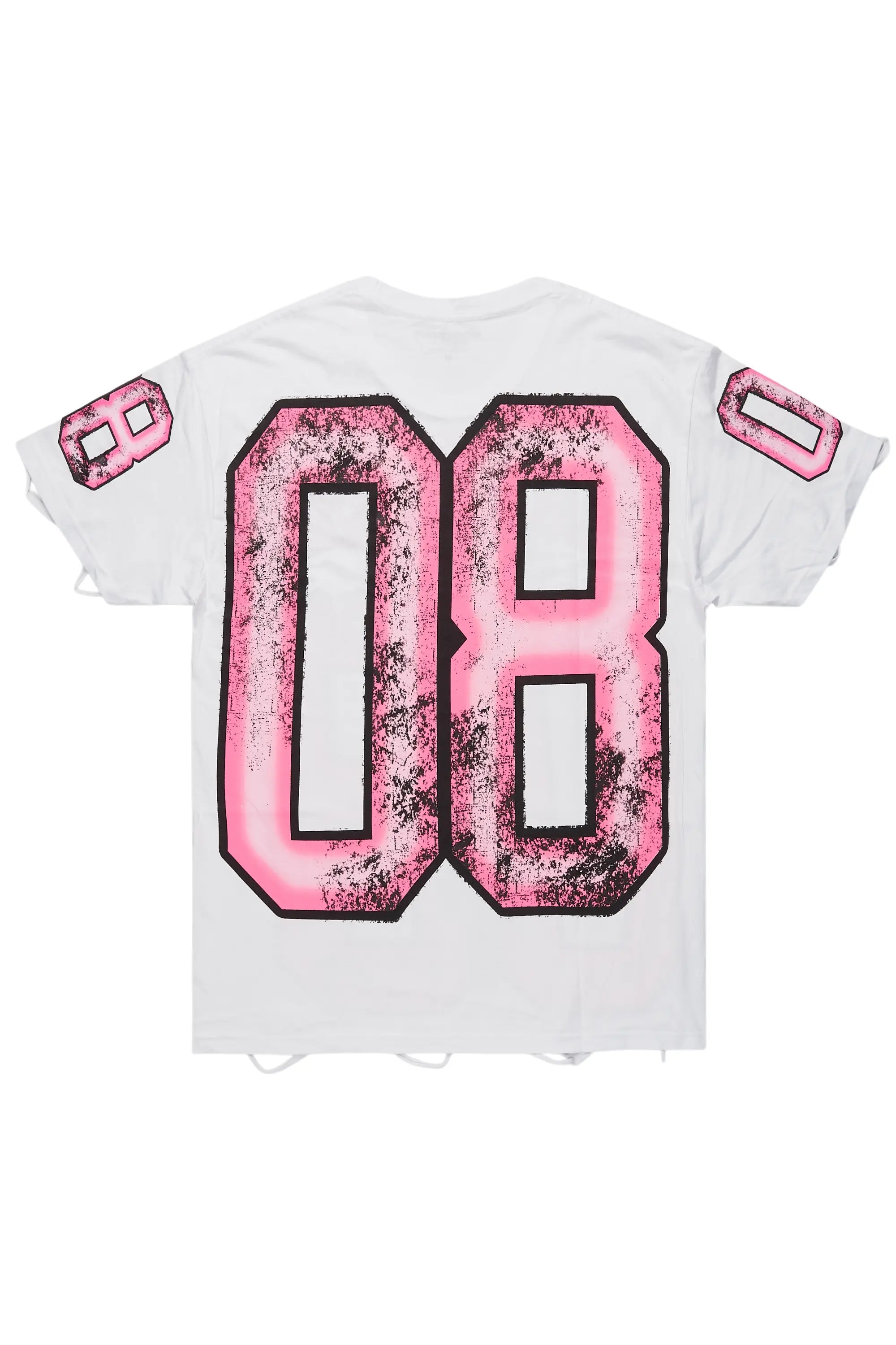 Fields White/Pink Oversized Graphic T-Shirt